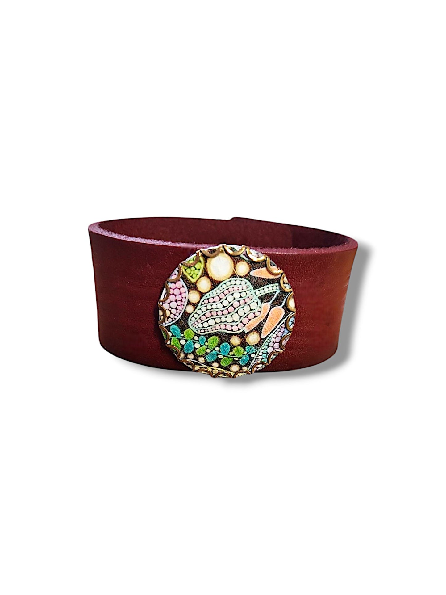 Doodle Dot Decal Leather Cuff