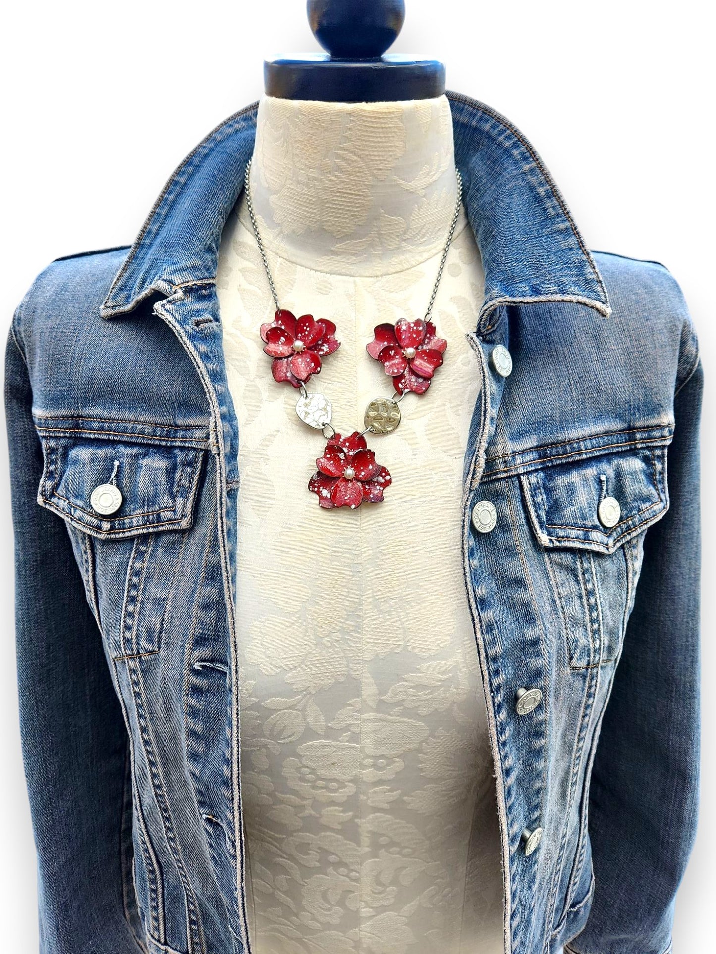 Red 3-Way Blossom Necklace