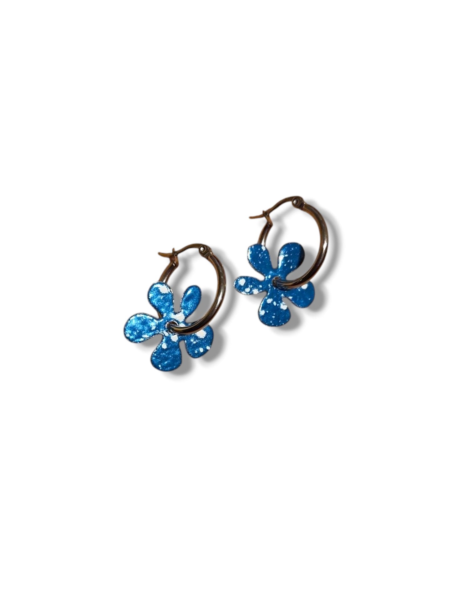 Blue Blossom Hoop Earrings