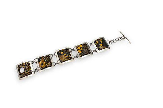 Yellow & Black Engraved Bracelet