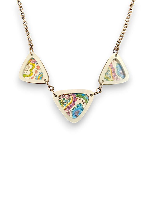 Cadre - 3-Way White & Brights Necklace