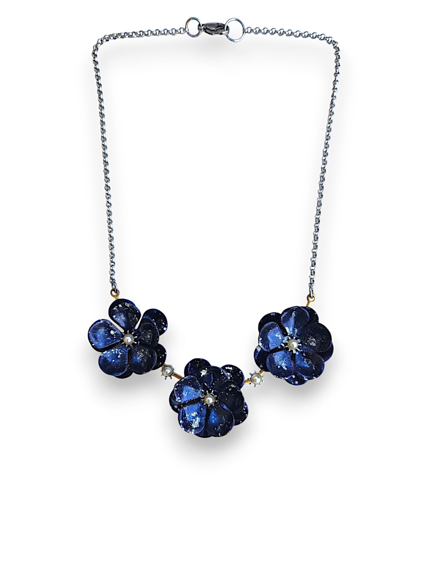 Powdercoat Blue Blossom Necklace