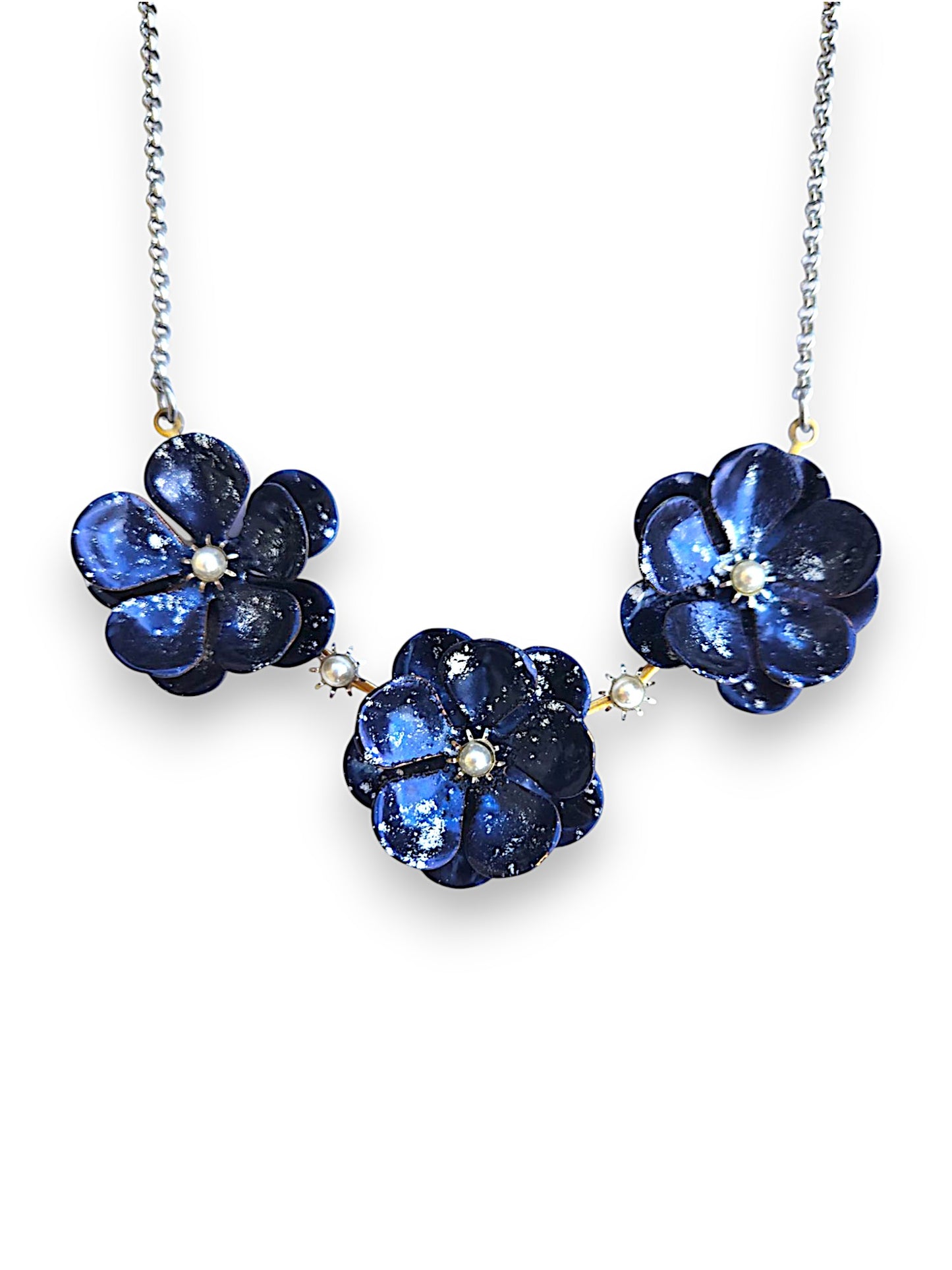 Powdercoat Blue Blossom Necklace