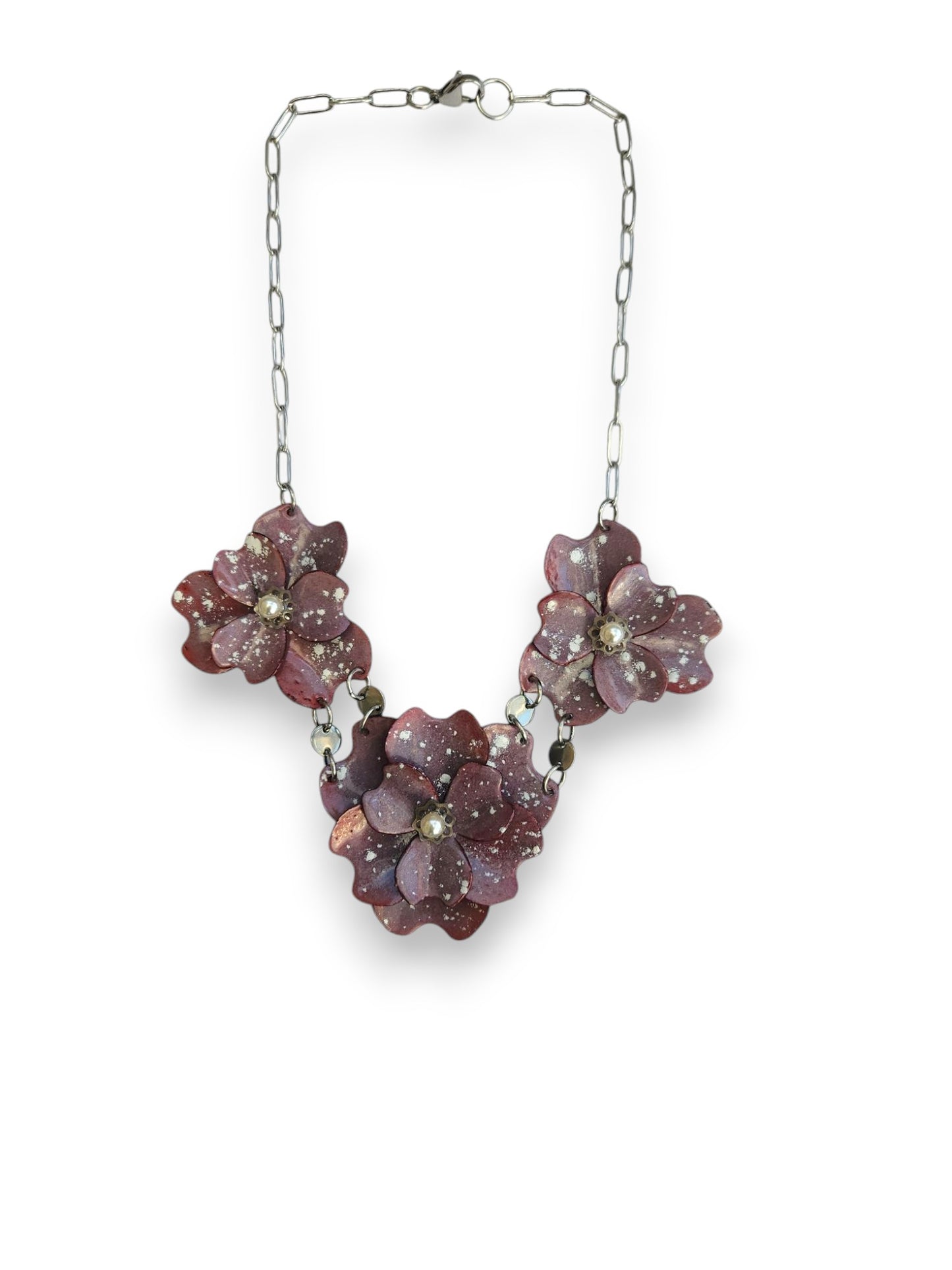 Dark Pink Blossom Necklace