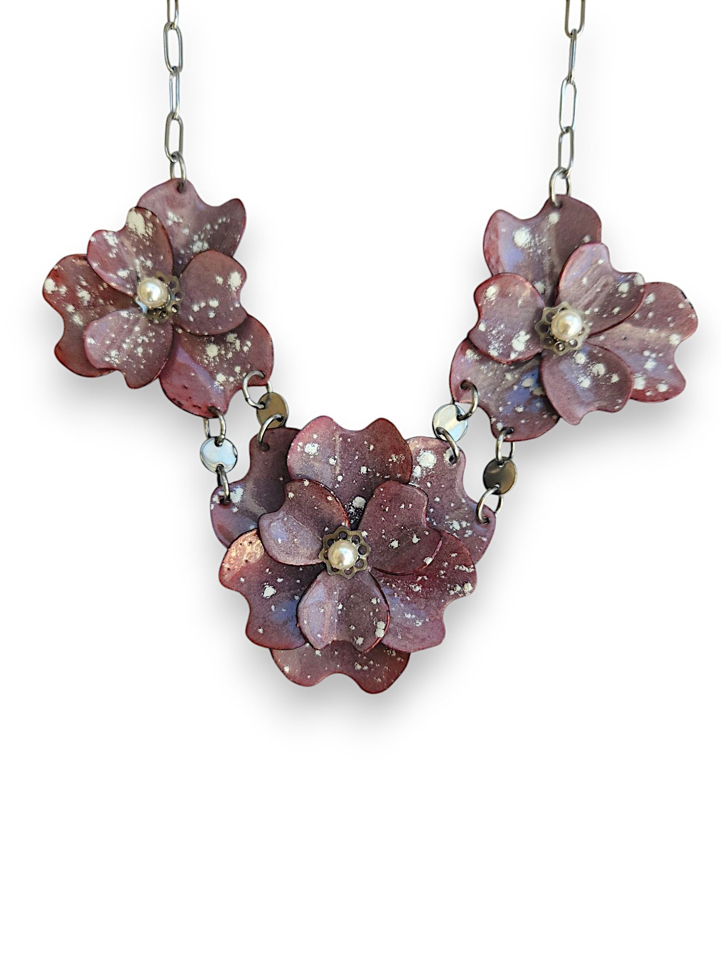 Dark Pink Blossom Necklace